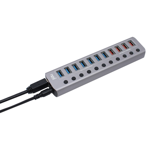 넥시 NX-U1012P USB3.0 7포트 충전 4포트 PD 1포트 유전원허브 NX812 - 상세 이미지 5