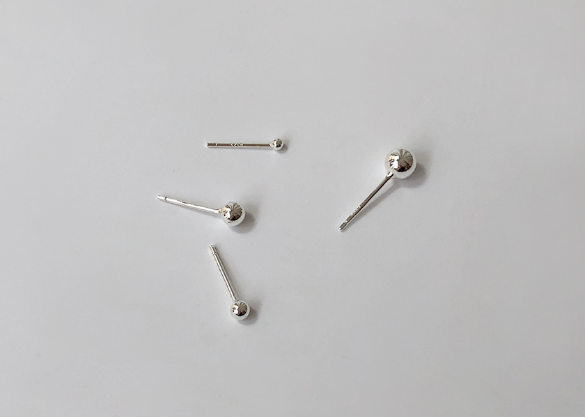 (무배/실버925) all silver 4size 베이직 실버 볼 귀걸이 - 상세 이미지 3
