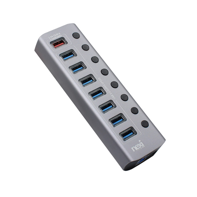 넥시 NX-U1008P USB3.0 7포트 충전 1포트 유전원 USB허브 NX809 - 메인 이미지