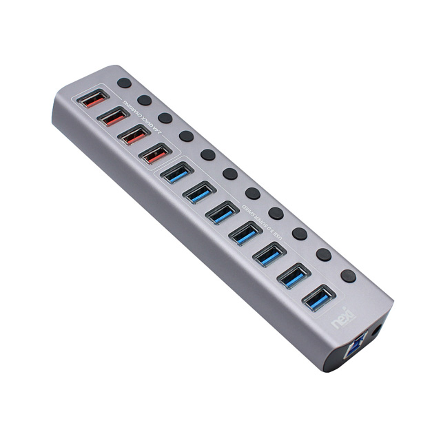넥시 NX-U1012P USB3.0 7포트 충전 4포트 PD 1포트 유전원허브 NX812 - 메인 이미지
