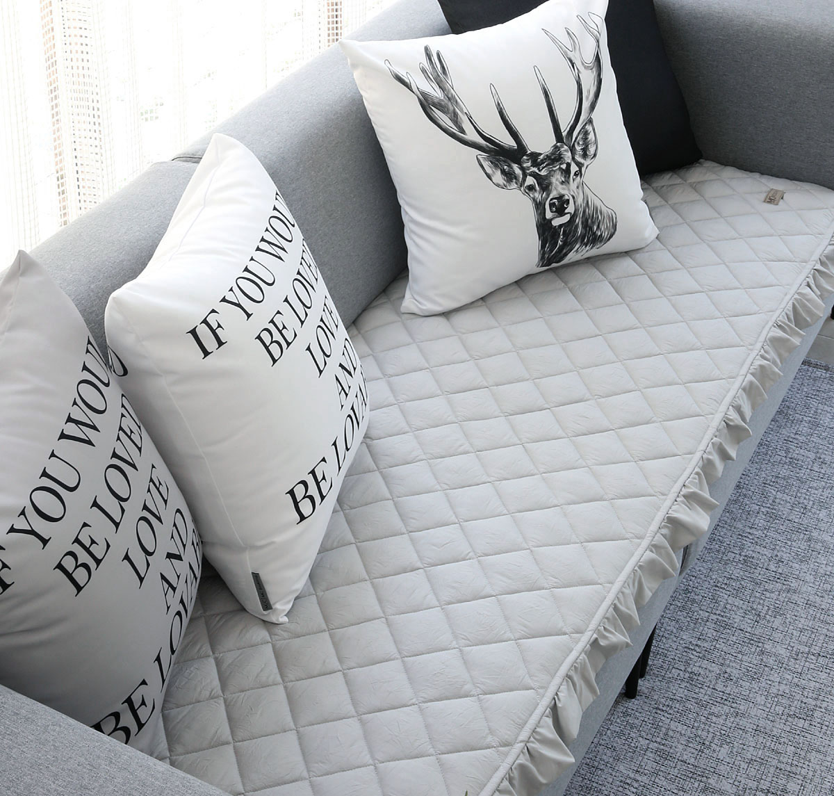 엠시베딩 알러지케어 쇼파패드 아이스 화이트 3인용