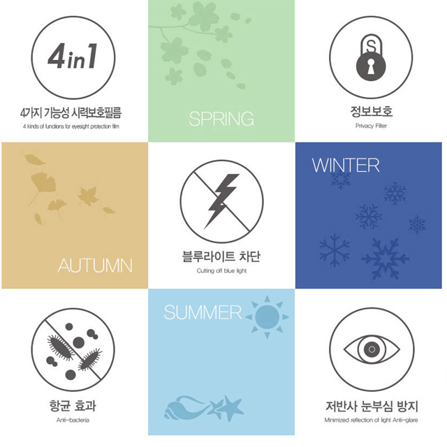 맥북프로 2017 2016 15 터치바 모니터 항균 보안필름 블루라이트차단 양면 정보보안기 - 상세 이미지 3