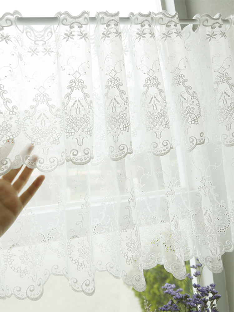 크라운 레이스 주방 창문 미니 바란스 가림막 가리개 커튼 S10cm