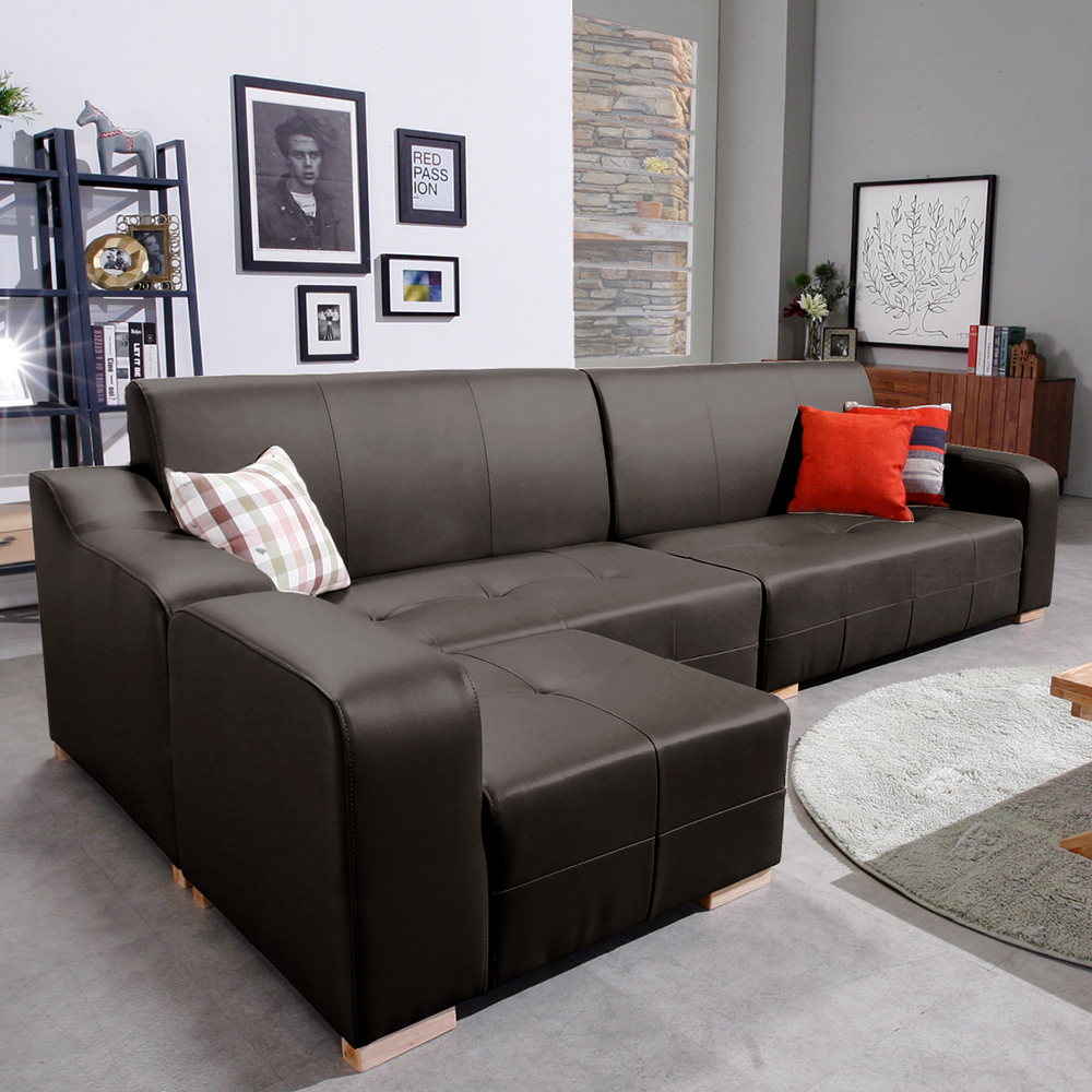 서광퍼니처 디노 CL라텍스 4인 소파+카우치형 스툴