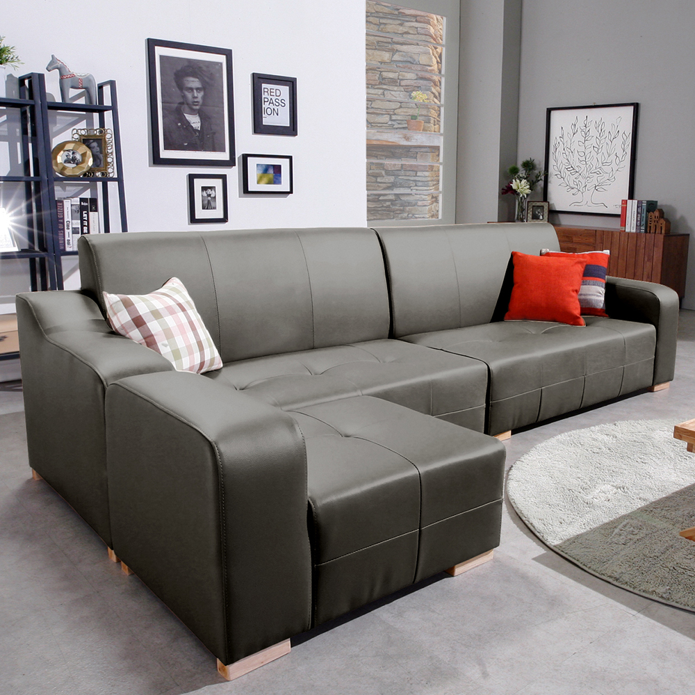 서광퍼니처 디노 CL라텍스 4인 소파+카우치형 스툴