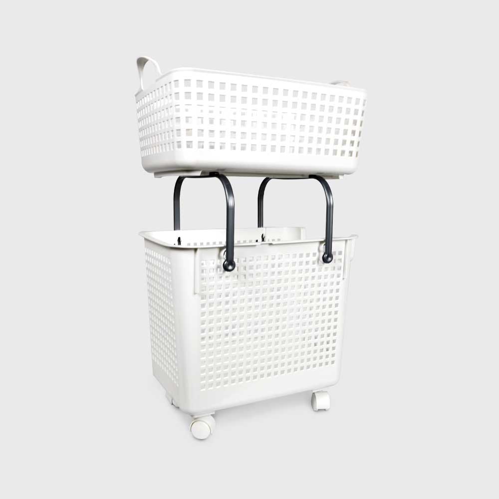 코드리빙 2단 다용도 빨래보관함 CODE-LT2-BW - 상품 이미지