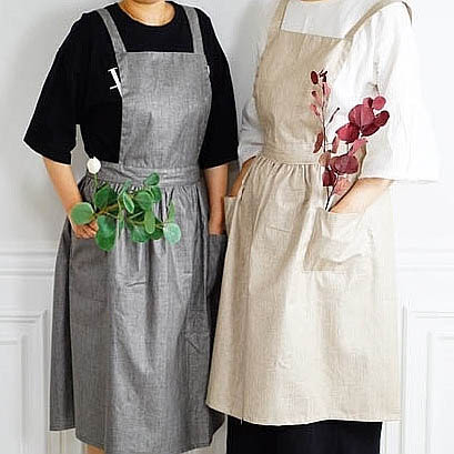 메이 방수 린넨 원피스 앞치마