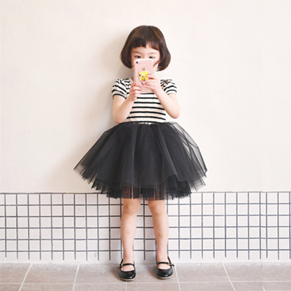 코코튜튜 샤원피스 스트라이프 여아 아동 블랙 보통핏 마린룩 레이온