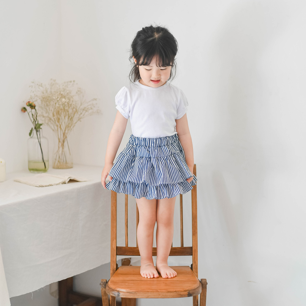 스푼 티셔츠 여아 아동 핑크 화이트 보통핏 면 반팔 기본티 이미지 6