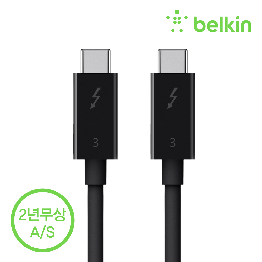 벨킨 USB C타입 썬더볼트3 케이블 0.8M F2CD084bt0.8M 아이맥 2021 100W 40Gbps 5K Ultra HD - 상세 이미지 3