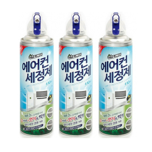 산도깨비 에어컨 세정제 330ml X3개 / 에어컨 곰팡이 청소 냄새 제거 - 상품 이미지