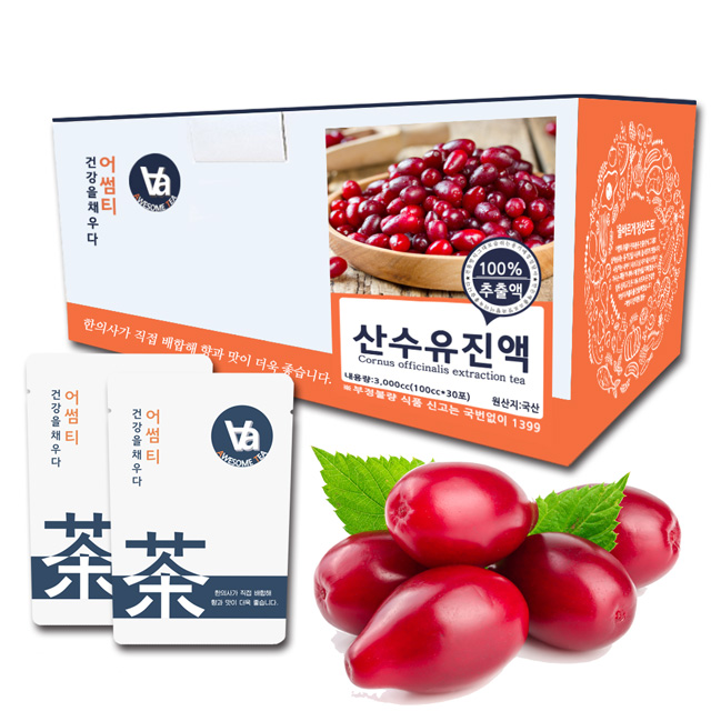 어썸티 국산 산수유 즙 진액 엑기스 100ml x 30개입 - 상품 이미지