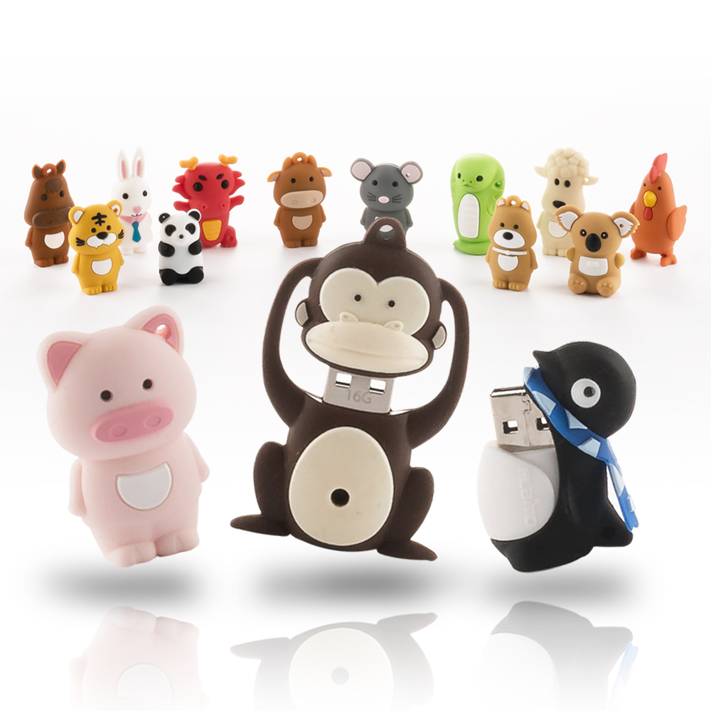 플라이토 실리콘 동물 귀여운 USB메모리 캐릭터 16GB 컴퓨터 노트북 휴대용 미니 외장하드