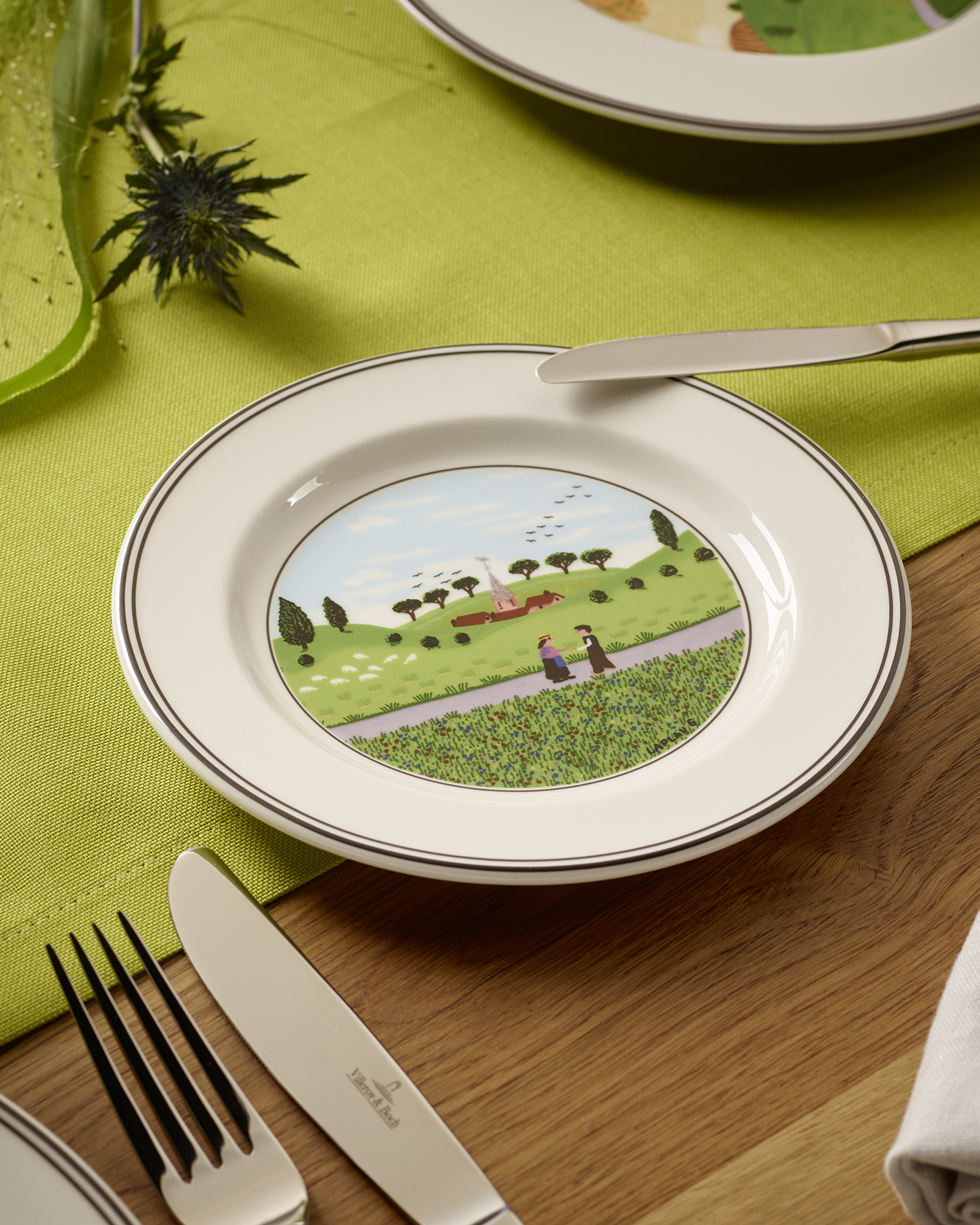 빌레로이앤보흐 디자인나이프 빵버터접시 17cm (그림선택)