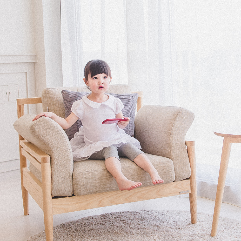 마레카라 반팔 기본 티셔츠 여아 아동 화이트 핑크 그레이 보통핏 면 - 상세 이미지 4