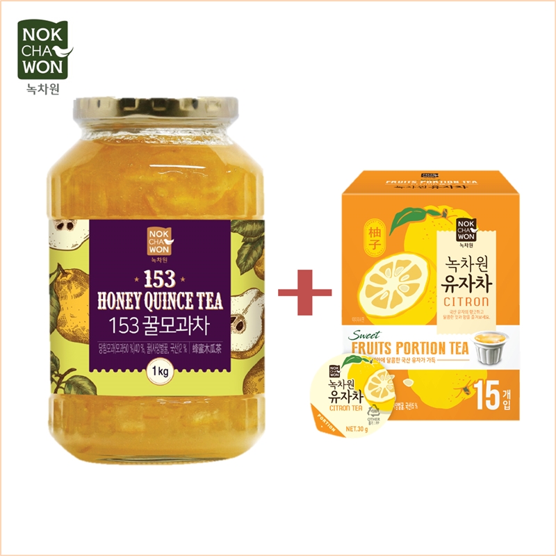 [녹차원] 모과차1kg+유자차포션 15입(간편하게 즐겨요)