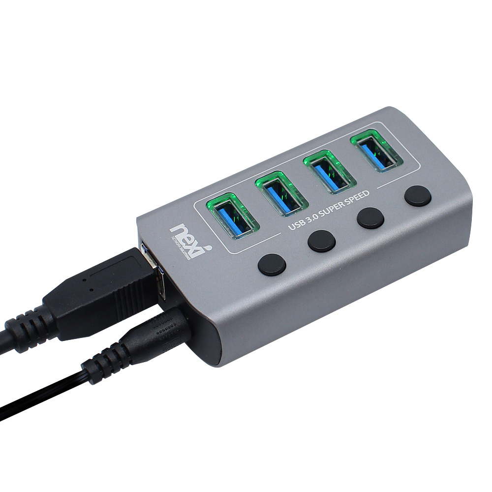 넥시 USB3.0 유전원 허브 4포트 LED 전원 - 상세 이미지 3