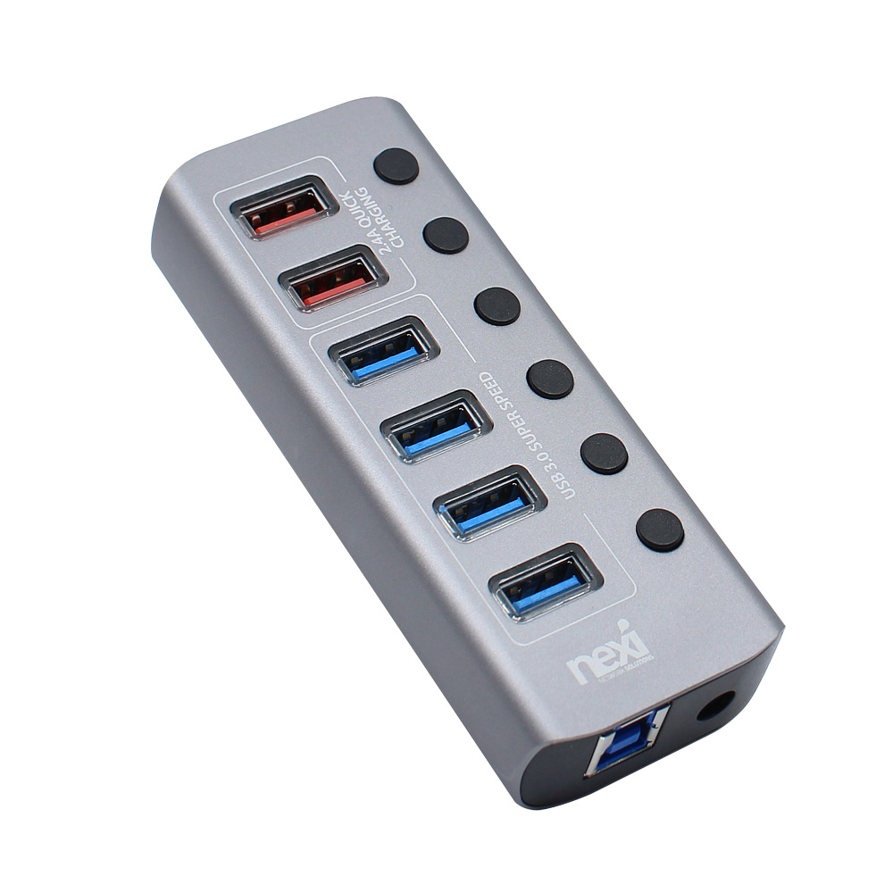 넥시 USB3.0 4포트 유전원 허브 충전 2포트 개별스위치 5Gbps - 상세 이미지 2