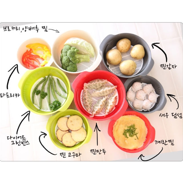 1+1 전자레인지 라면용기 찜기 레드 - 상세 이미지 4