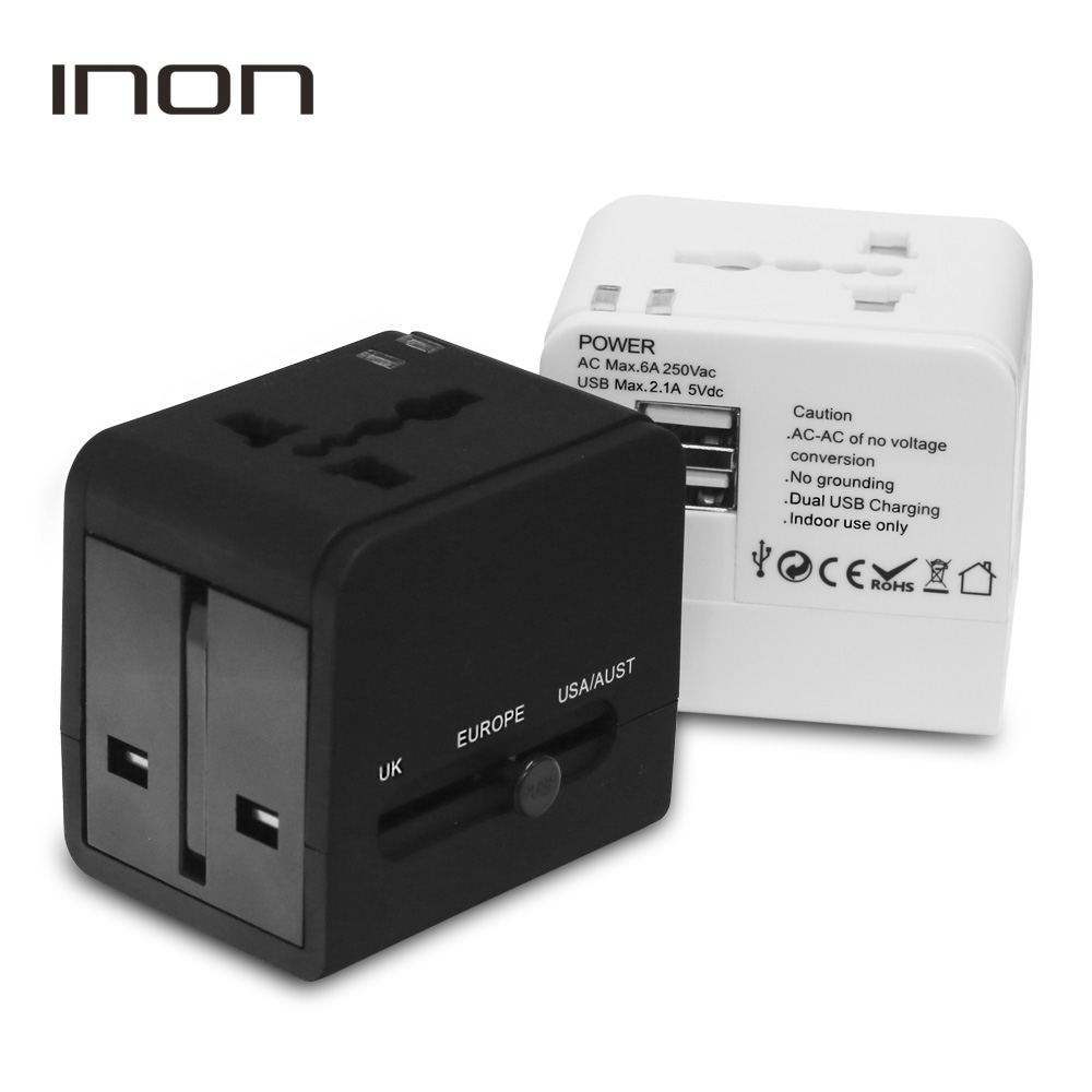 아이논 INON USB 2포트 해외 여행용 어댑터 IN-TA210 (2USB) - 상품 이미지
