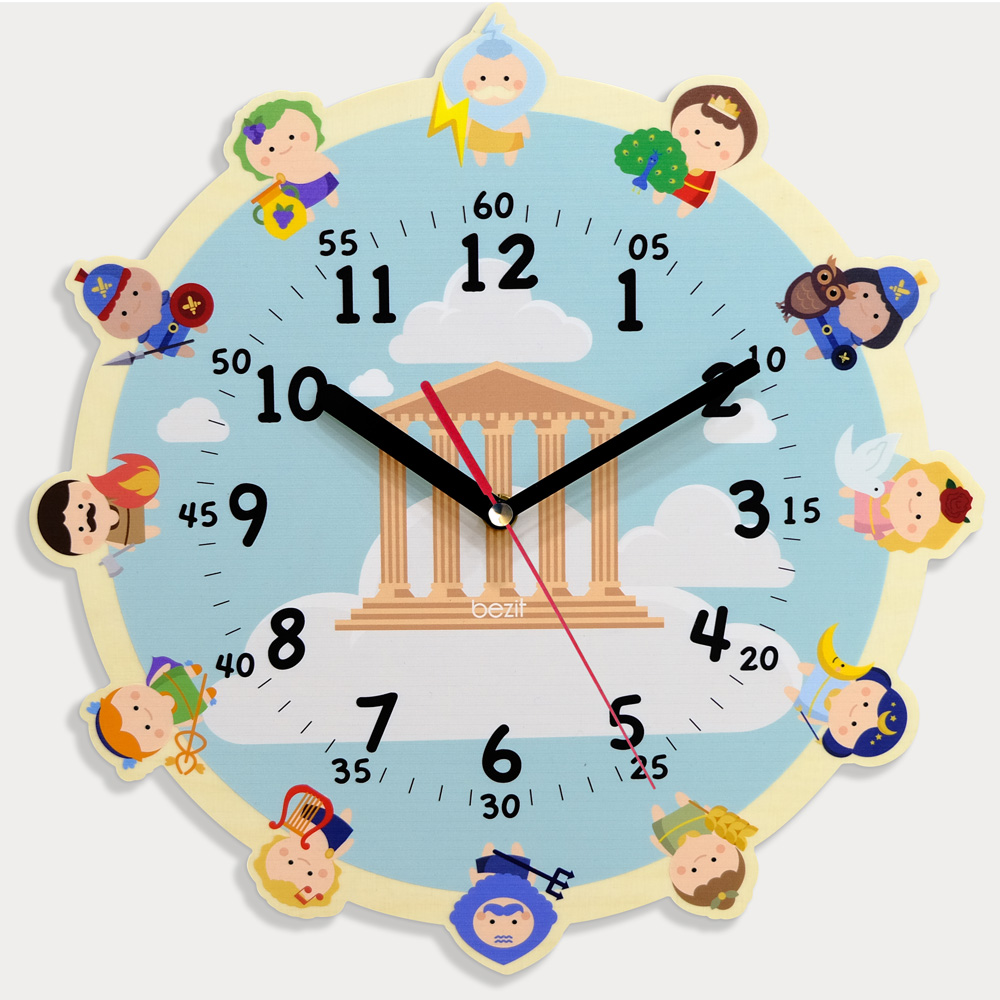 베짓 교육용 아이방 아기방 학습용 시계공부 무소음 벽시계 - 올림포스 12신 - 상세 이미지 3