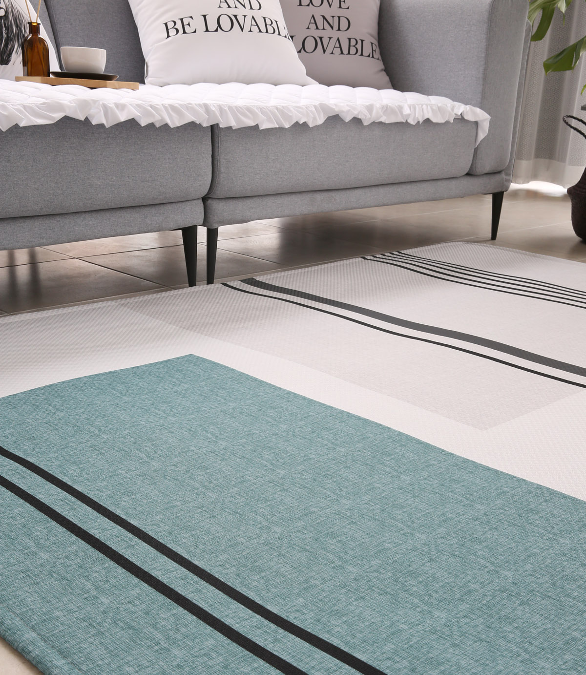 엠시베딩 워셔블러그 단모 먼지없는 사계절 방수 스퀘어패치 대형 침실 식탁 러그