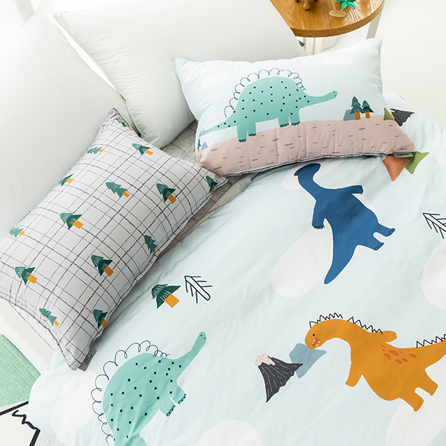 키즈 알러지 사계절 무봉제 누빔 이불커버 패드세트 디노랜드 (공룡), S.SS(싱글.슈퍼싱글겸용)