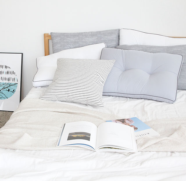 이불연구소 아늑 베개 빨아쓰는 일자목 거북목 낮은 경추베개 50x70