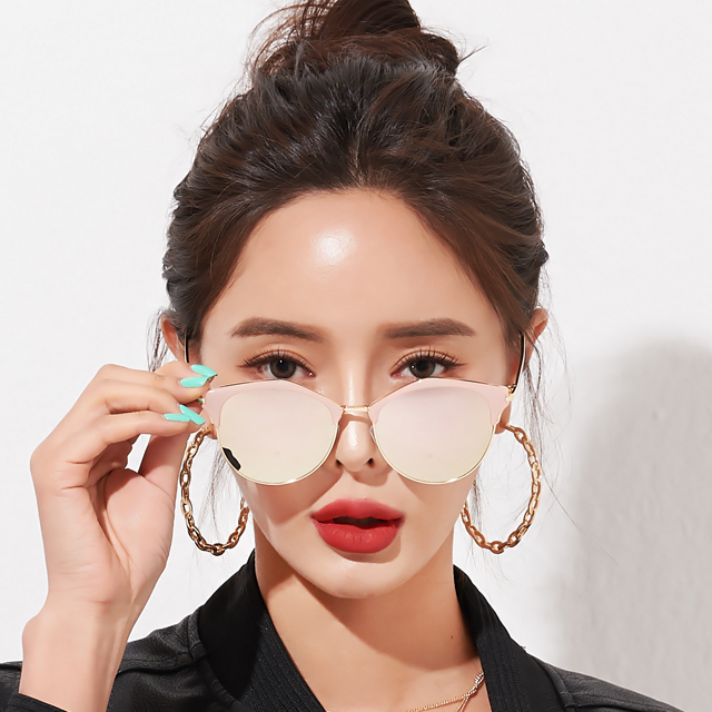 오버사이즈 다각형 캣츠 하금테 여성 남성 자외선차단 선글라스 이미지 2