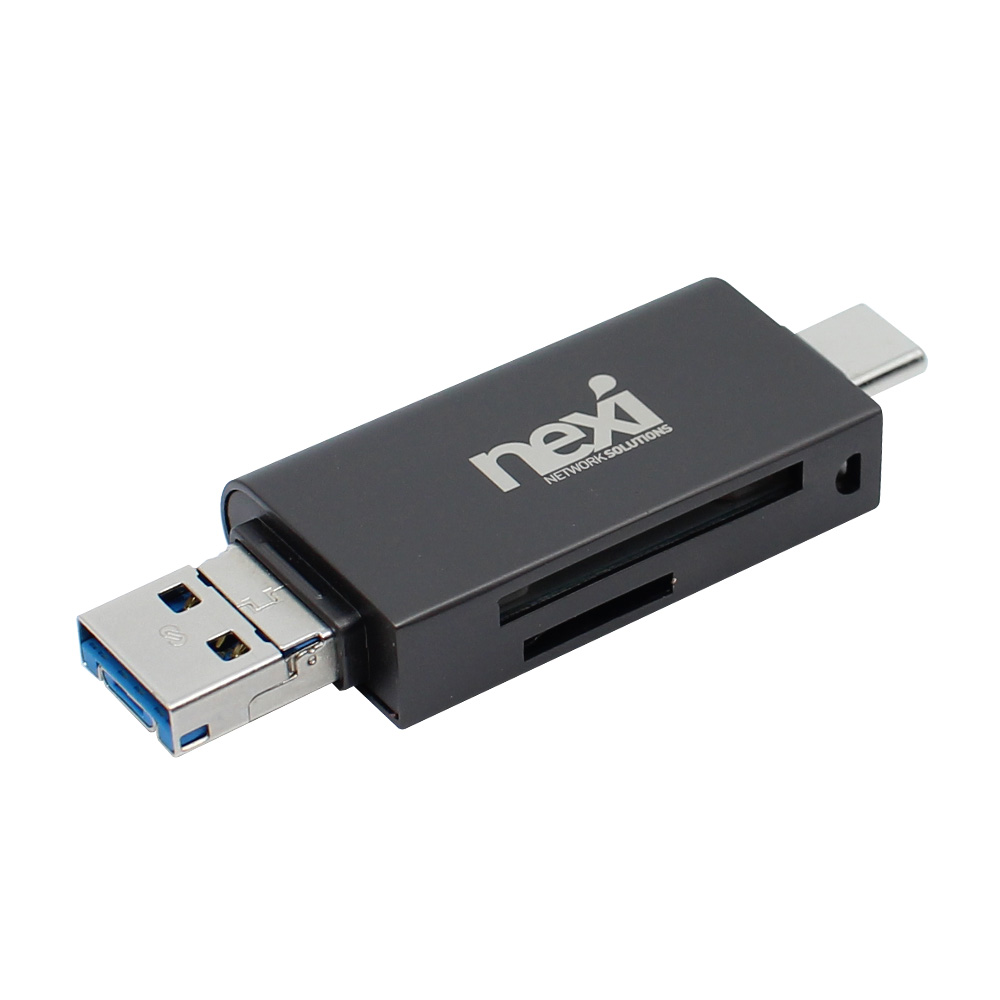 넥시 멀티 OTG 카드리더기 다크그레이 USB3.0 - 상품 이미지