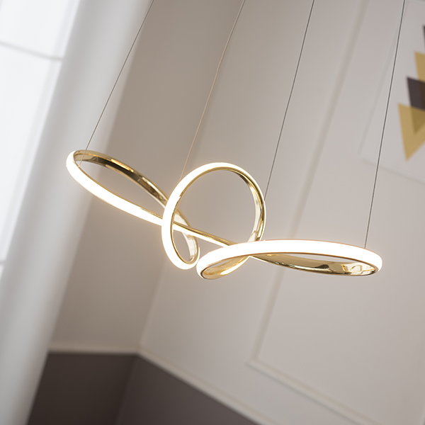 LED 식탁조명 식탁등 멜스톰 골드 40W 무드등 뫼비우스 루프 리본