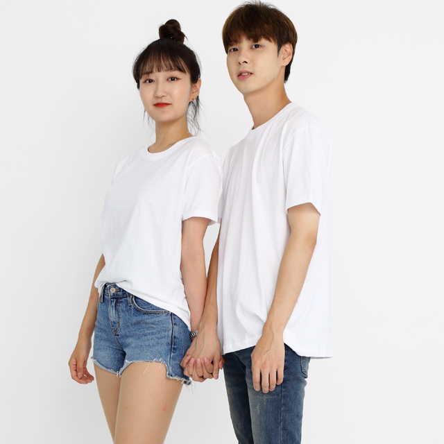 단체유니폼 (30수면) 백색라운드 반팔면티셔츠 홀서빙복 주방위생복 - 상세 이미지 4