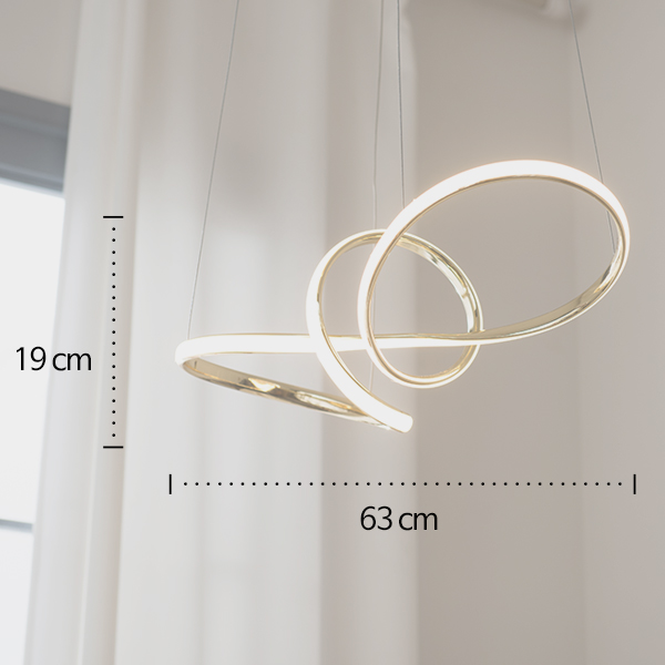 LED 식탁조명 식탁등 멜스톰 골드 40W 무드등 뫼비우스 루프 리본