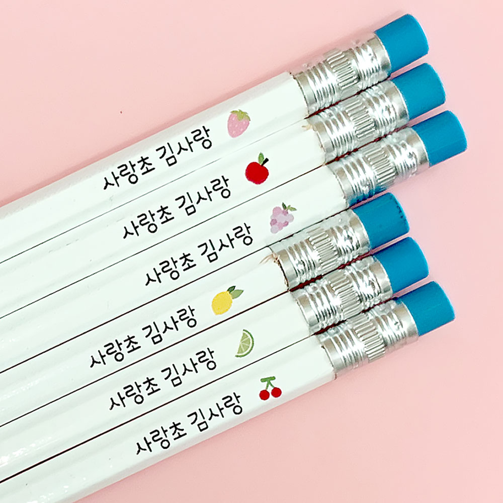 이름각인연필 네임연필 제작 초등학생 어린이 P06S 스마일6개입 이미지 6