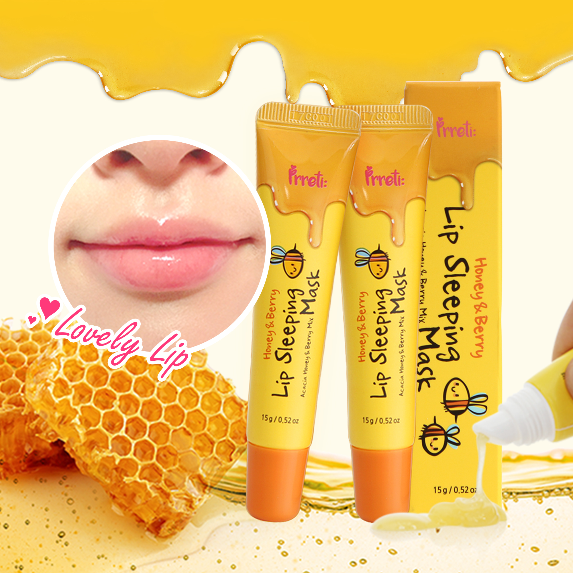 허니앤베리 립슬리핑마스크 15ml 보습립밤 입술각질 투명, 45g 이미지 2