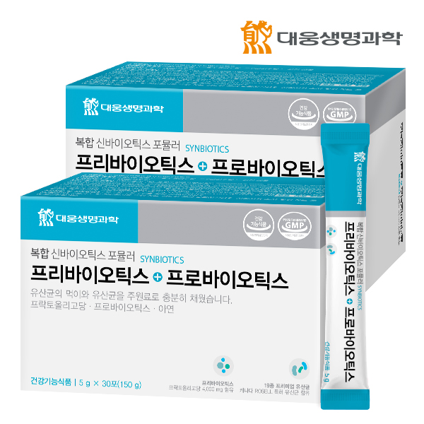 대웅생명과학 프리바이오틱스 프로바이오틱스 유산균 30포, 2개 - 메인 이미지