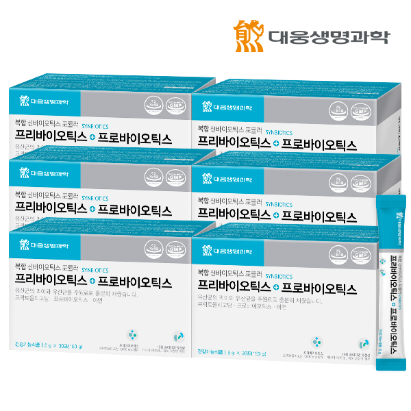대웅생명과학 프리바이오틱스 프로바이오틱스 유산균 30포, 6개 - 상품 이미지
