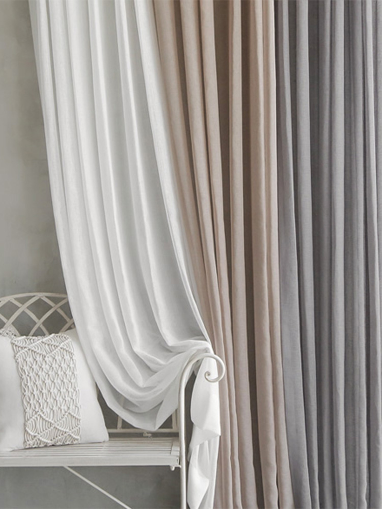 심플리 쉬어 린넨룩 무지 차르르 커튼 3컬러 화이트 나비주름 망사 거실 안방 레이스 쉬폰 속커튼 기본핀형 1마