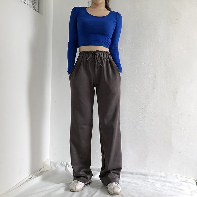 베이직 기본 라운드 슬림핏 골지 무지 크롭티셔츠 7color - 상세 이미지 3