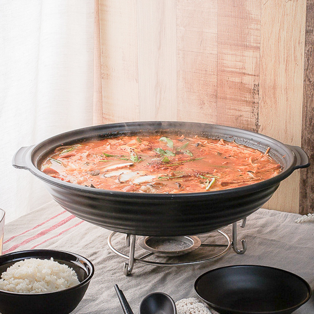 업소용 두꺼운 경질 전골 뚝배기 냄비 찌개 30cm - 상품 이미지