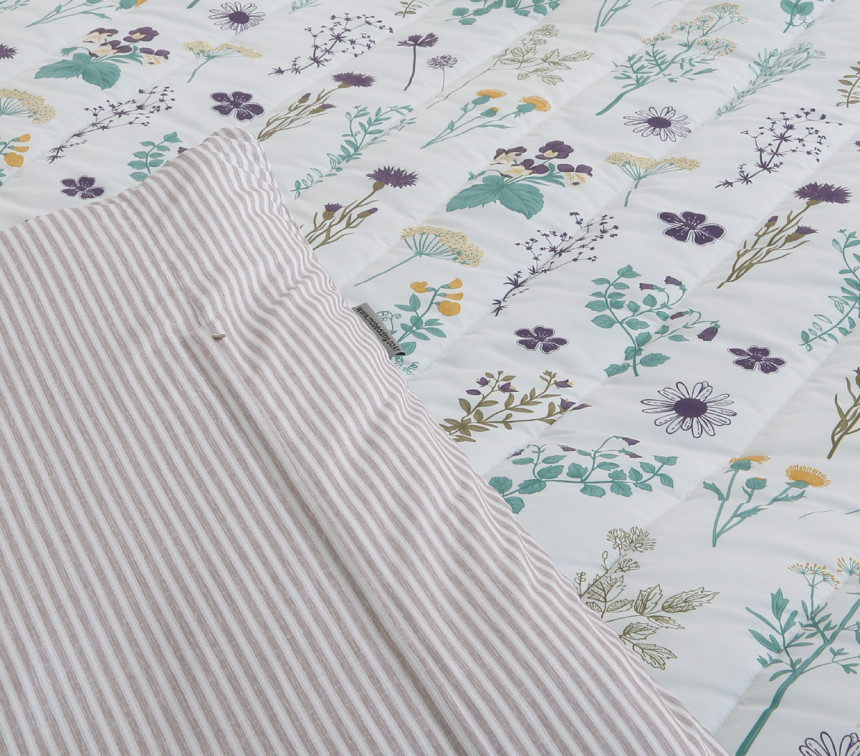 알러지케어 요커버 누빔 토퍼커버 플라워가든 온수매트커버 바닥이불 150x210