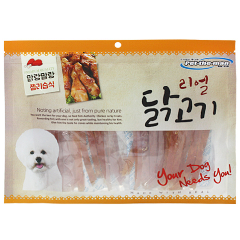 대용량 강아지 사사미 간식 헬로도기 리얼 훈제 닭고기 젤리습식, 300g, 1개 - 메인 이미지