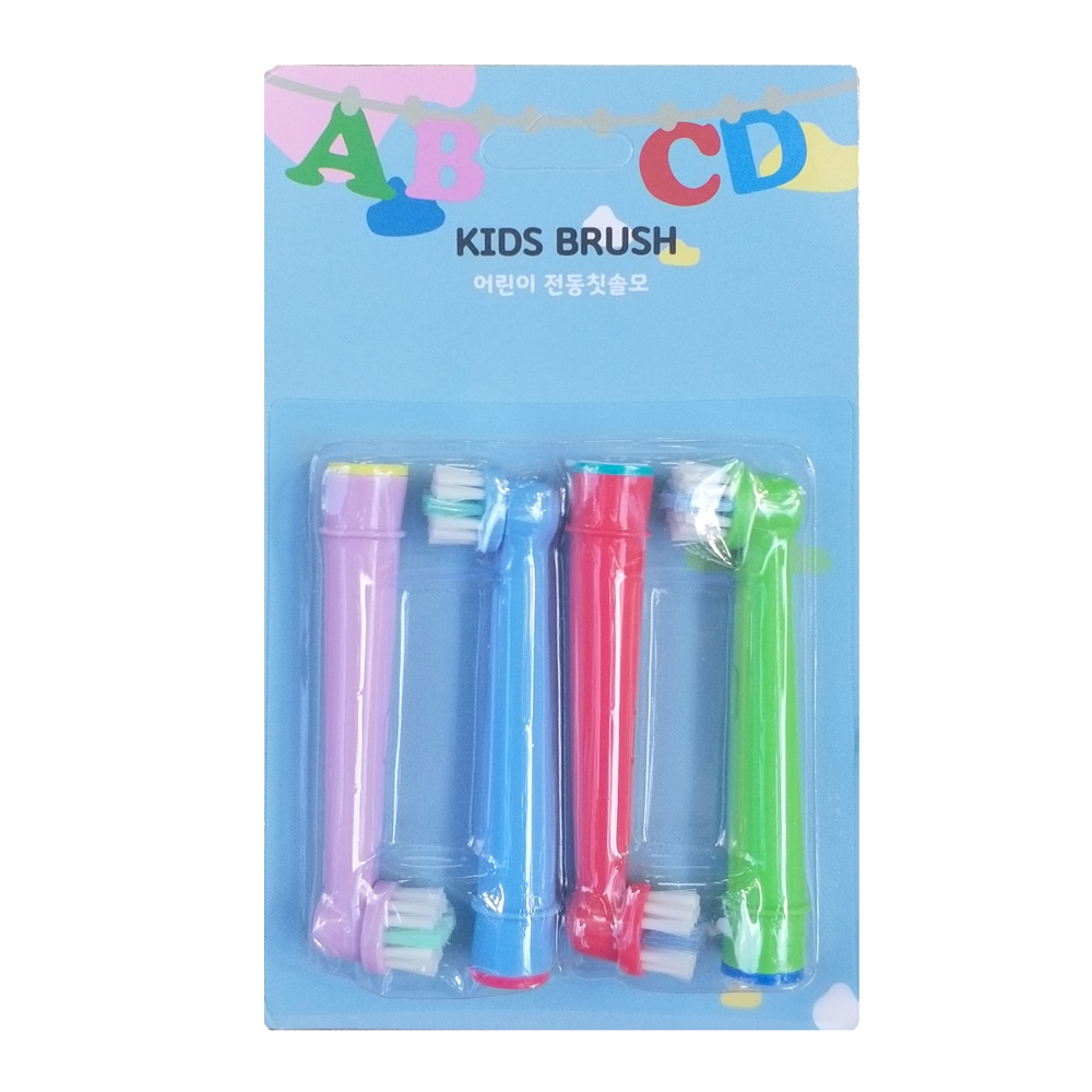 [호환] 토비메모리 오랄비 어린이 전동칫솔모 칼라 2팩 8입 키즈 전동칫솔 리필모 유아