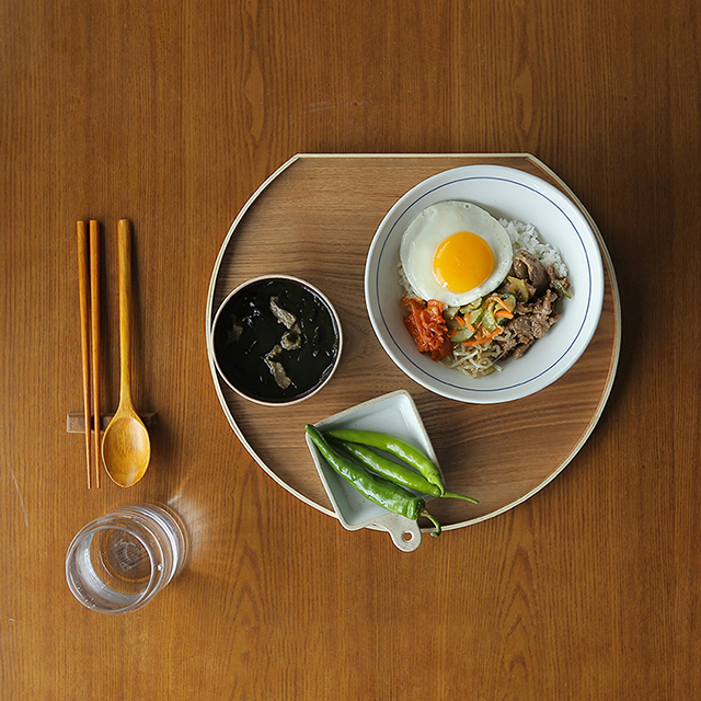 반달 우드 원목 카페 트레이 혼밥 쟁반 - 상세 이미지 2