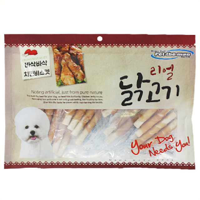 대용량 강아지 사사미 간식 헬로도기 리얼 훈제 닭고기 치킨 비스켓, 300g, 1개 - 메인 이미지