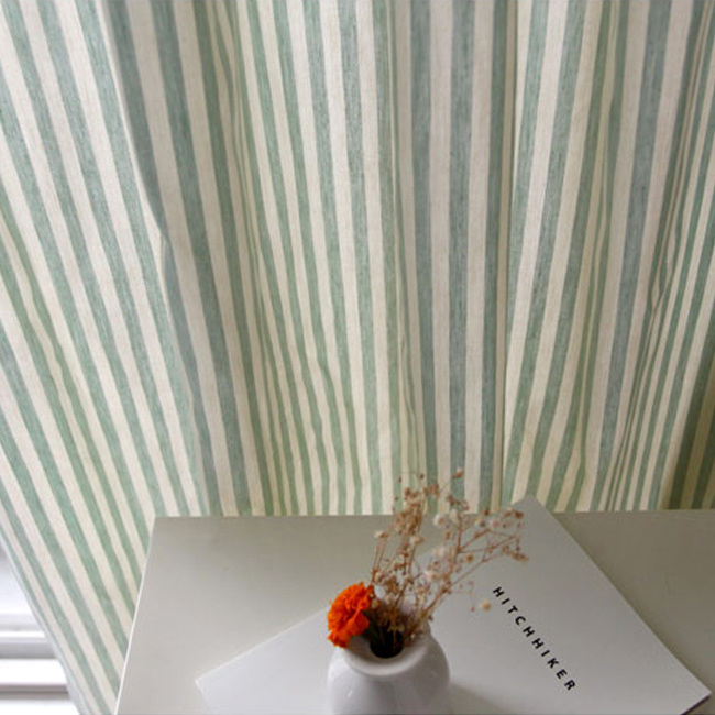 메르시 스트라이프 아이방 커튼 핀스타일 가로100세로150