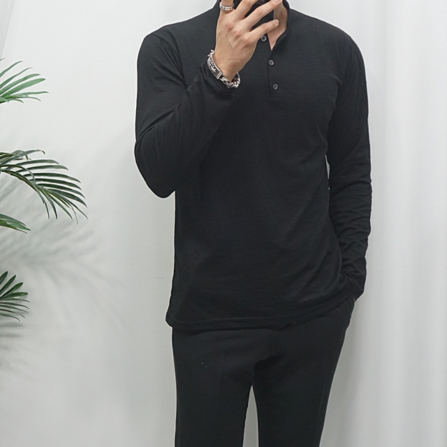 남성티셔츠 헨리넥 긴팔티셔츠 이미지 3