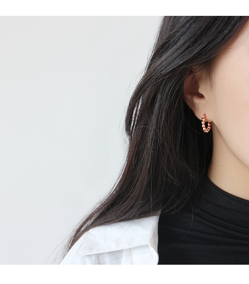 패션 링 은볼 심플 선물 실버 925 은귀걸이 세트 - 상세 이미지 2