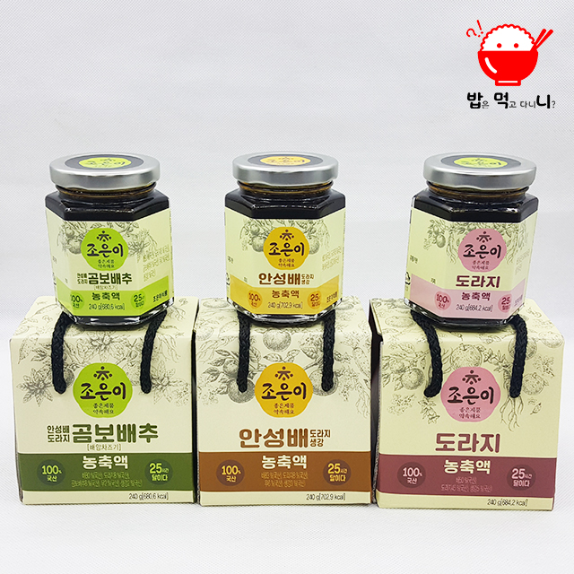 무설탕 국산 수제 떠먹는 배도라지청 생강 농축 진액 3종 240g