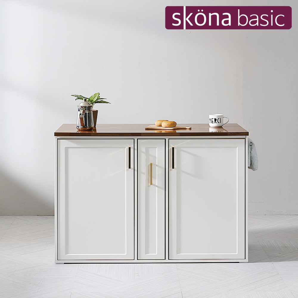 스코나 헤이츠 홈카페 1200 수납형 홈바 아일랜드 식탁 주방수납장 렌지대 냉장고장